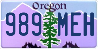 OR license plate 989MEH