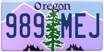 OR license plate 989MEJ