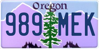 OR license plate 989MEK