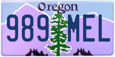 OR license plate 989MEL