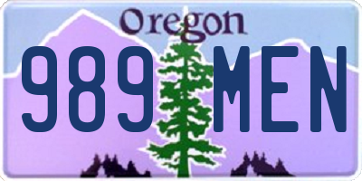 OR license plate 989MEN