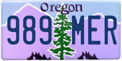 OR license plate 989MER