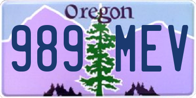 OR license plate 989MEV