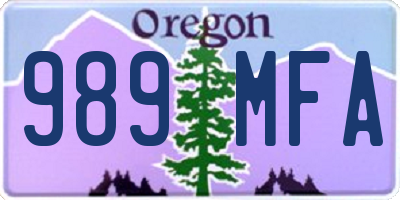 OR license plate 989MFA