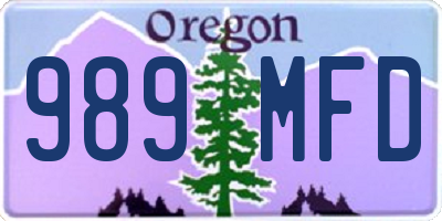OR license plate 989MFD