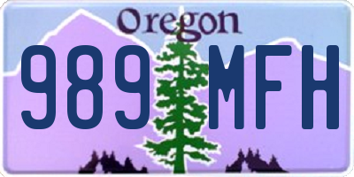 OR license plate 989MFH