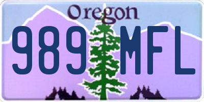 OR license plate 989MFL