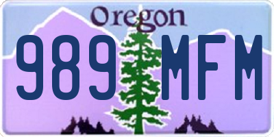 OR license plate 989MFM