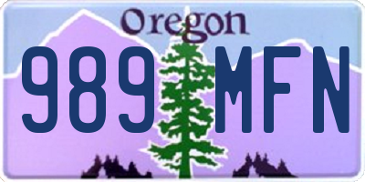 OR license plate 989MFN