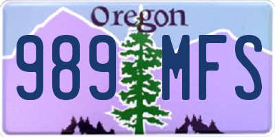 OR license plate 989MFS