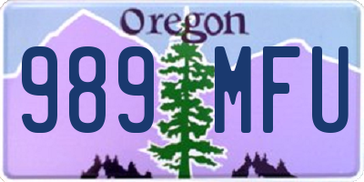 OR license plate 989MFU