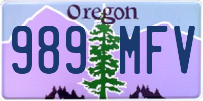 OR license plate 989MFV