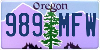 OR license plate 989MFW