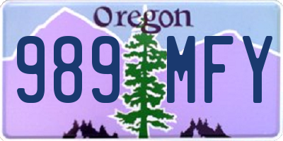 OR license plate 989MFY