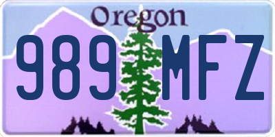 OR license plate 989MFZ