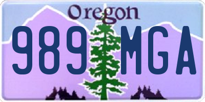 OR license plate 989MGA