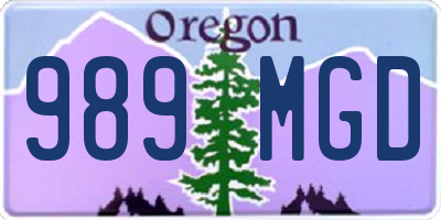 OR license plate 989MGD