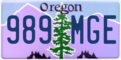 OR license plate 989MGE