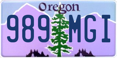 OR license plate 989MGI