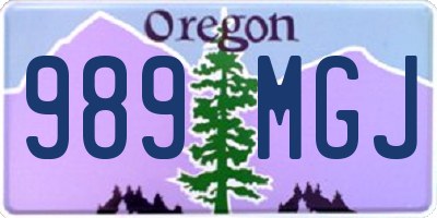 OR license plate 989MGJ