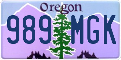 OR license plate 989MGK