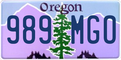 OR license plate 989MGO