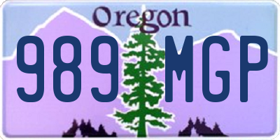 OR license plate 989MGP