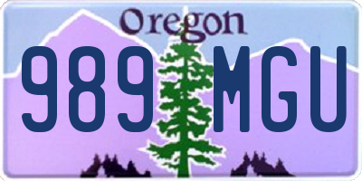 OR license plate 989MGU
