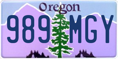 OR license plate 989MGY