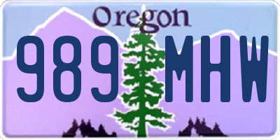 OR license plate 989MHW