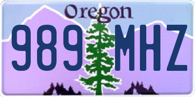 OR license plate 989MHZ