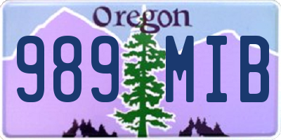 OR license plate 989MIB