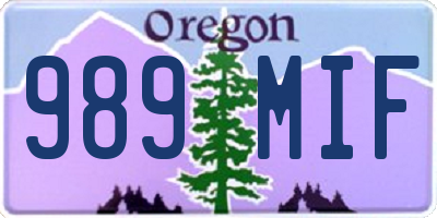 OR license plate 989MIF