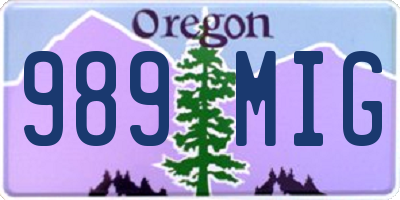 OR license plate 989MIG