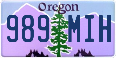OR license plate 989MIH