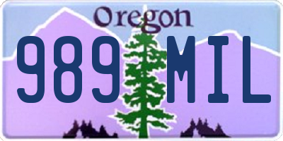 OR license plate 989MIL