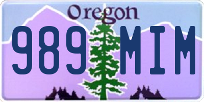 OR license plate 989MIM