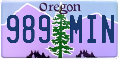 OR license plate 989MIN