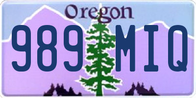 OR license plate 989MIQ