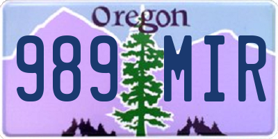 OR license plate 989MIR