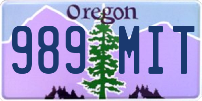 OR license plate 989MIT