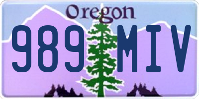 OR license plate 989MIV