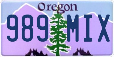 OR license plate 989MIX