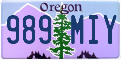 OR license plate 989MIY