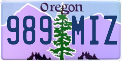OR license plate 989MIZ