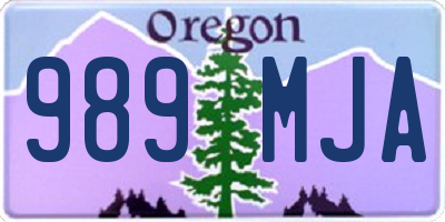 OR license plate 989MJA
