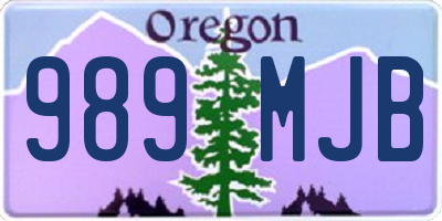 OR license plate 989MJB