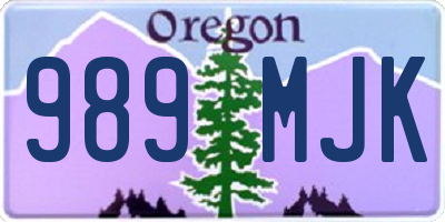 OR license plate 989MJK