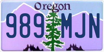 OR license plate 989MJN