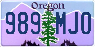 OR license plate 989MJO